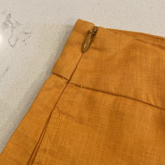 NEW LANHTROPY 100% Linen Lux High Rise Banana Yellow Classic Summer Shorts XL - Picture 6 of 6